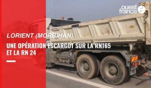 VIDEO. Une opération escargot sur la RN165 vers Quimperlé et la RN24, dans le sens Rennes-Lorient