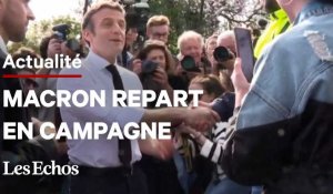A Dijon, Emmanuel Macron redevient candidat et cible l'extrême droite