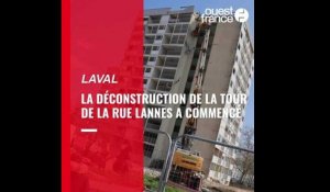 VIDÉO. À Laval, le premier jour de la destruction de la tour Lannes
