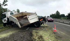 Aisne: un poids lourd heurte un véhicule de la SANEF sur l’A26