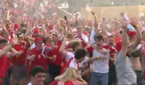 Euro-2020: Explosion de joie à Copenhague après le premier but du Danemark