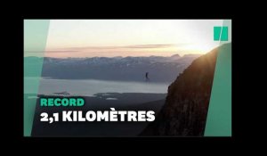 En Suède, ces funambules battent un record du monde à 600 m au-dessus du vide.
