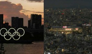 Le soleil se couche sur Tokyo juste avant le coup d'envoi des Jeux Olympiques