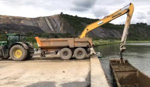 Chooz : chantier au quai des Trois Fontaines