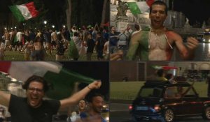 Euro-2020 : les supporters italiens célèbrent la victoire à Rome