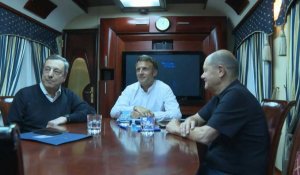 Macron, Scholz et Draghi à bord d'un train à destination de Kiev