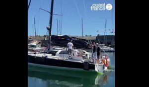 VIDÉO. À Concarneau, des malvoyants embarquent à bord du Class40 de François Jambou