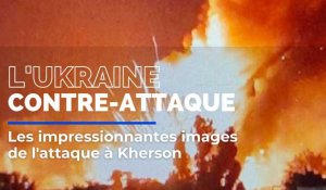 Guerre en Ukraine: les impressionnantes images d'un bombardement à Kherson