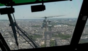 14 juillet: répétitions d'hélicoptères avant le défilé militaire à Paris
