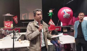 François Ruffin prend la parole devant ses soutiens après sa réélection