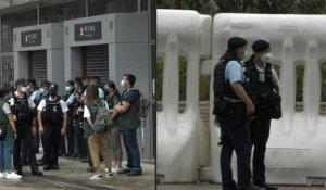 Hong Kong: présence policière devant une gare avant l'arrivée de Xi Jinping