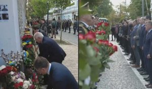 Kiev: le chef de la diplomatie Borrell dépose des fleurs au pied du mur des héros