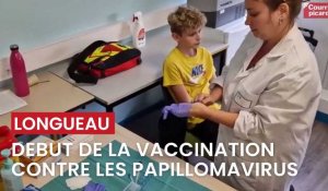 La vaccination contre les papillomavirus commence cette semaine auprès des élèves de 5e volontaires dans les collèges des Hauts-de-France, comme ici au collège de Longueau (Somme), le mardi 2 octobre 2023.