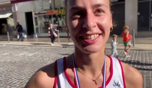 Réaction de Clémence Robin, vainqueur chez les femmes du Tour du Bouchon de Champagne 2023