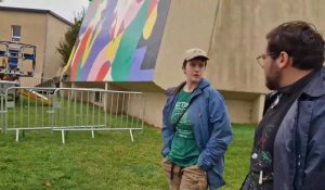 L’artiste américaine Aliya Smith et le street artiste de Maubeuge Bilel Allem préparent une œuvre murale au quartier du Vermandois à Saint-Quentin.