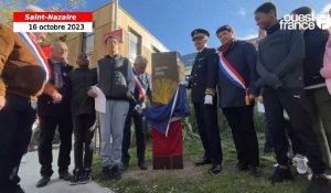 VIDEO. Un totem pour Samuel Paty et la laïcité devant le bâtiment de l’Éducation de Saint-Nazaire 