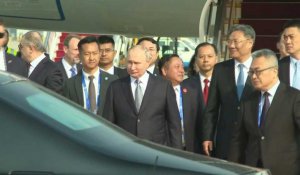 Le président russe Vladimir Poutine arrive en Chine