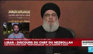 Les États-Unis sont "entièrement responsables" de la guerre à Gaza, affirme le chef du Hezbollah