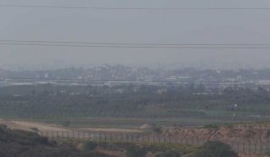Frappe sur le nord de la bande de Gaza vue depuis Sderot (Israël)