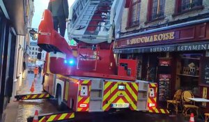 Saint-Omer : la grande échelle déployée rue Louis-Martel pour enlever une antenne menaçante