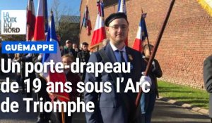 De Guémappe à l’Arc de Triomphe : l’intense 11 Novembre de Thibaut Trannoy, porte-drapeau de 19 ans