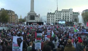Des milliers de personnnes manifestent en solidarité avec les Palestiniens à Londres