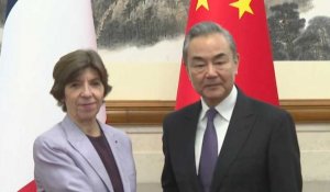 Chine: la ministre des Affaires étrangères Catherine Colonna son homologue chinois Wang Yi