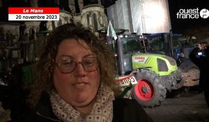 VIDÉO. Au Mans, 150 agriculteurs avec leurs tracteurs se mobilisent au pied de la cathédrale