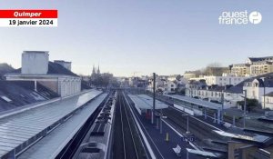 VIDÉO. La grande passerelle de la gare de Quimper a été inaugurée 