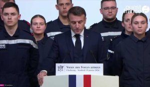 Emmanuel Macron à Cherbourg-en-Cotentin (Manche) pour y présenter ses vœux aux armées