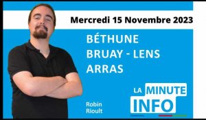 La Minute de l'Info de l'Avenir de l'Artois du mercredi 15 novembre 2023