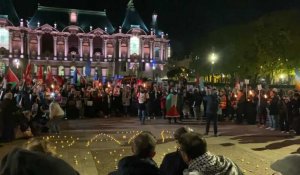 Lille : hommage aux civils palestiniens morts à Gaza, place de la République