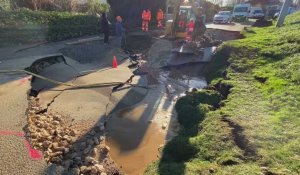 Inondations : une route s'est effondrée à Rodelinghem