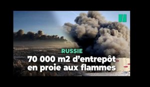 Les images impressionnantes d'n gigantesque incendie à Saint-Pétersbourg