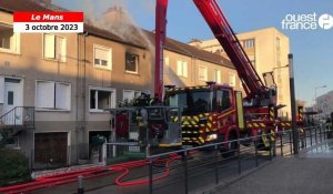 VIDÉO. Un incendie en cours dans une habitation au Mans, de nombreux pompiers mobilisés 