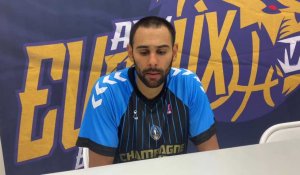 Après-match Leaders Cup Pro B Evreux - Champagne Basket avec Mathis Keita, meneur de l’Union marnaise