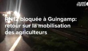 VIDÉO. Retour sur la mobilisation des agriculteurs sur la RN12 près de Guingamp