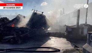 VIDÉO. Un camion frigorifique a pris feu au péage de La Gravelle