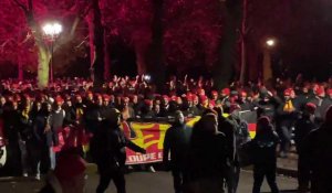 Cortège des supporters lensois vers l’Emirates Stadium