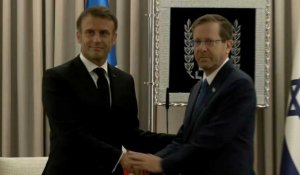 Macron s’entretient avec le président israélien à Jérusalem