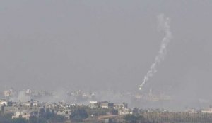 Fumée dans le ciel du nord de la bande de Gaza