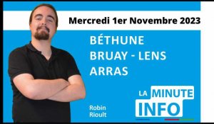 La Minute de l'Info de l'Avenir de l'Artois du Mercredi 1er Novembre 2023