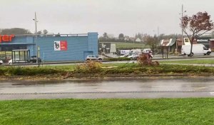 A Saint-Martin-Boulogne, arbres tombés et parkings inondés sur la zone d’Auchan