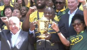 Afrique du sud: le président Ramaphosa rencontre les Springboks après leur sacre au Mondial
