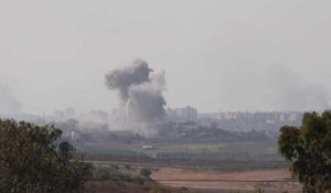 Explosion à Gaza vue du sud d'Israël