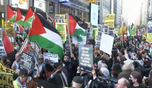 New York : rassemblement pro-palestinien à Times Square