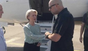 La présidente de la Commission européenne, Ursula von der Leyen, arrive en Israël