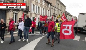 VIDÉO. Grève du 13 octobre : entre 135 et 150 personnes dans les rues de Fontenay-le-Comte 