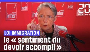 Loi immigration : Elisabeth Borne a le « sentiment du devoir accompli »