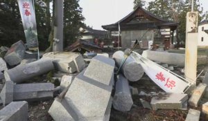 Japon: maisons effondrées et bâtiments détruits à Anamizu après le séisme meurtrier
